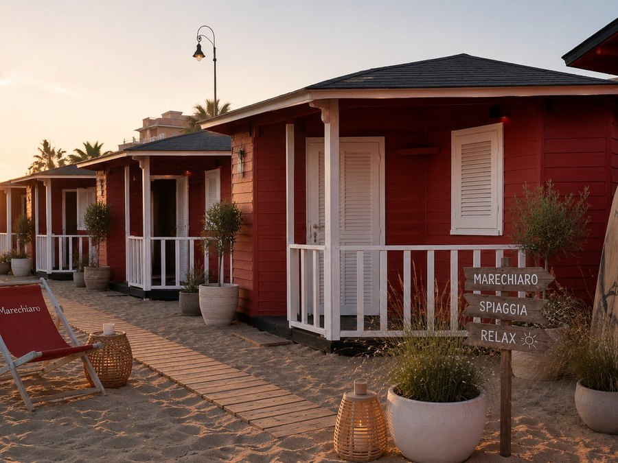 Cabine rosse Marechiaro a Ostia